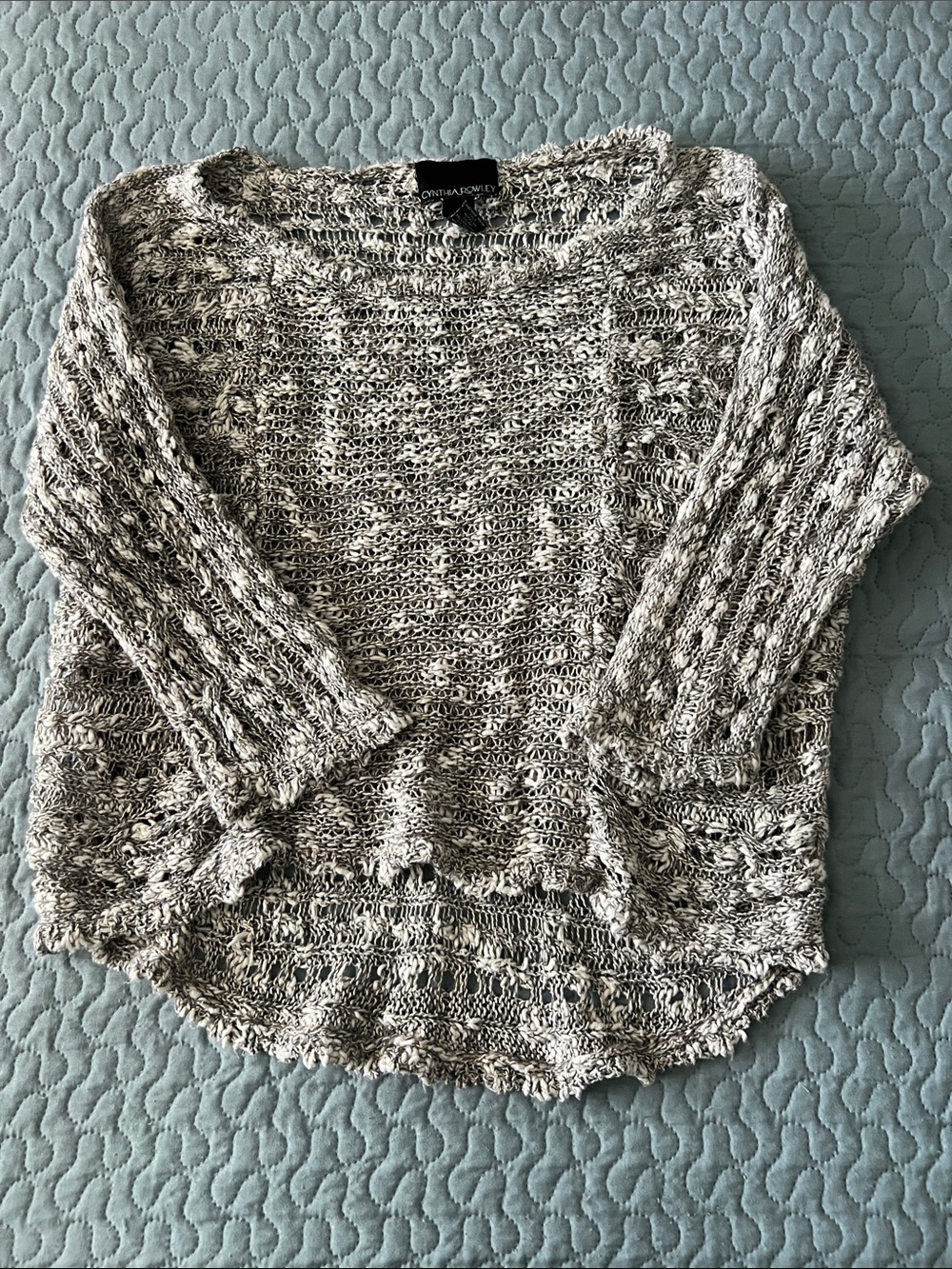 Cynthia Rowley Marled Gray Scoop-Neck Knit Sweater
